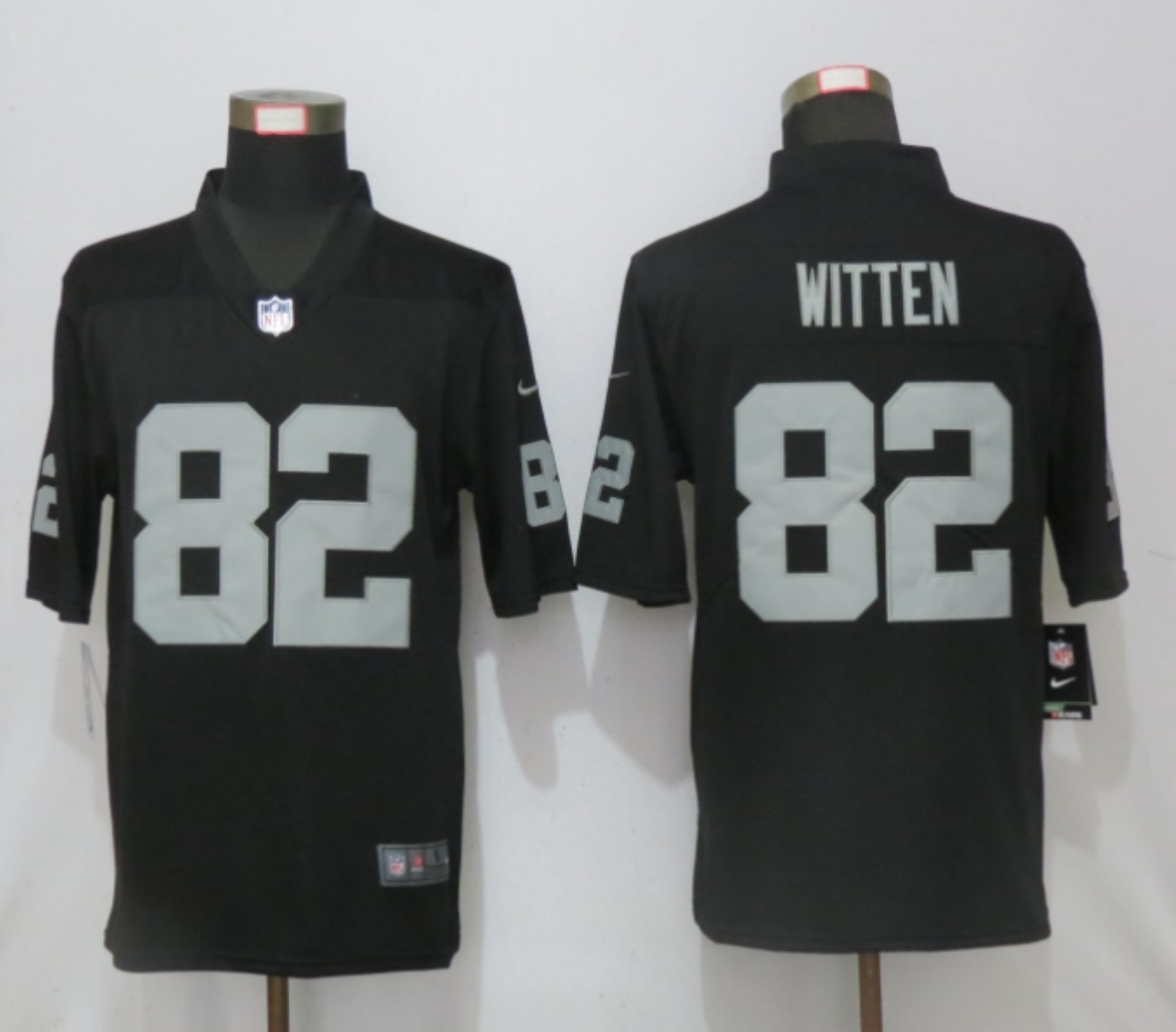 Men New Nike Oakland Raiders #82 Witten Black 2020 Vapor Untouchable Limited Player